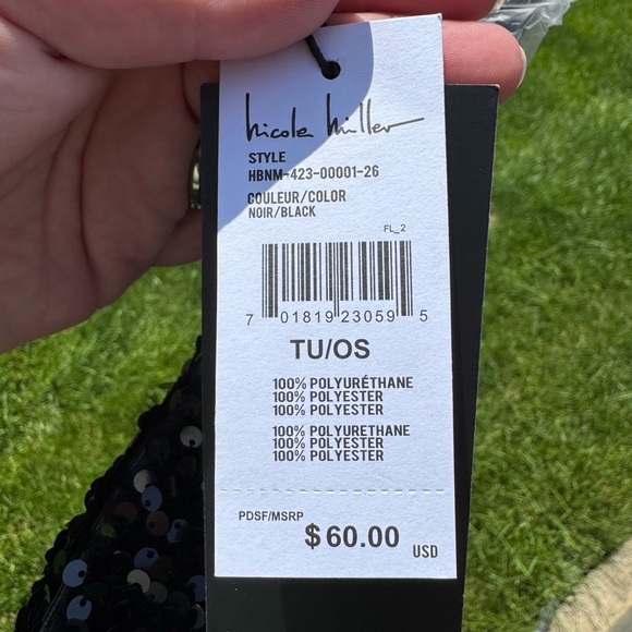 Nicole Miller NWT Black Sequined Purse - Picture 5 of 6